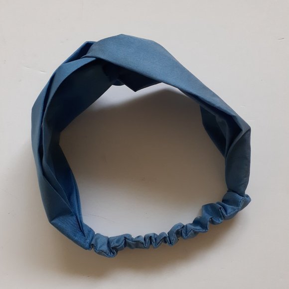 Blue Silk Headband turban style - Picture 5 of 15